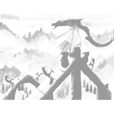 ZUTY Bodkovanie - DRAK V HORÁCH Rámovanie: bez rámu a bez vypnutia plátna, Rozmer: 40x50 cm