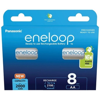 Panasonic Акумулаторни батерии Panasonic Eneloop 2100 цикли, 2000mAh, R6 AA Blister 8 (BK-3MCDE/8BE) (BK-3MCDE/8BE)