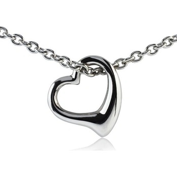 Šperky4U Ocelový řetízek s přívěškem ve tvaru srdíčka OPE1002