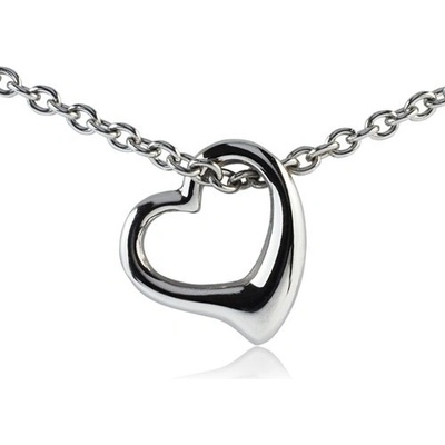 Šperky4U Ocelový řetízek s přívěškem ve tvaru srdíčka OPE1002