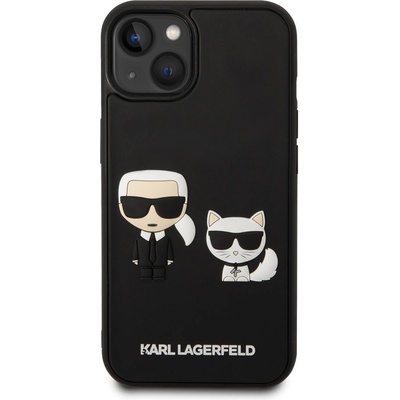 KARL LAGERFELD Гръб Karl Lagerfeld and Choupette 3D Case за iPhone 14 Plus - Черен (3666339077280)