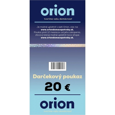 Darčekový poukaz Orion 20 EUR