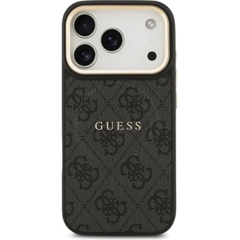 Image 1 of GUESS Гръб Guess PU Leather 4G Gold Frame MagSafe Case за iPhone 17 Pro - Черен