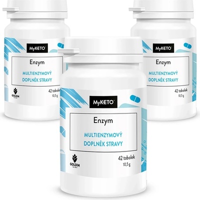 MyKETO Trávicí enzymy komplexní multienzym 5 druhů 250 mg 3 x 42 kapslí
