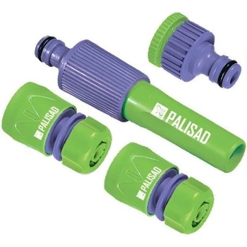 PALISAD Комплект за свързване на маркуч 1/2" (струйник, адаптер 1/2" -3/4" , 2 съединителя) palisad