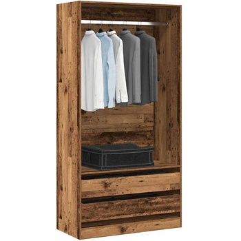 vidaXL Гардероб, старо дърво, 100x50x200 см, инженерно дърво (3318626)