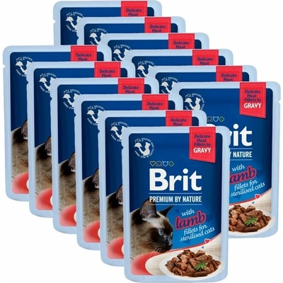 Brit Premium Sterilised Cat Delicate Fillets in Gravy with Lamb 12 x 85 g