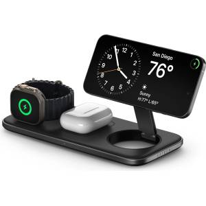 Satechi Qi2 Trio Wireless Charging Pad - with Type A, C, G plugs - Space gray (ST-QTPM-EA) - istyle