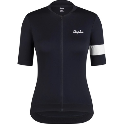 Rapha Дамска фланелка с къс ръкав за колоездене Rapha Women's Core Jersey Cycling jersey - Black / White - размер XS (156-2650-0311)