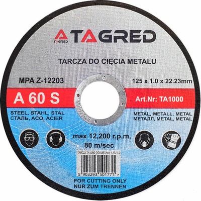 Tagred Rezný kotúč 125 x 22.2 x 1 mm TA1000