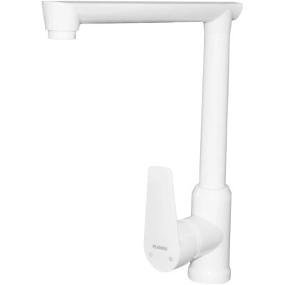 PLAMIX Mario-017 Бял, Пластмасов кухненски смесител (14573)