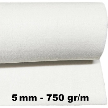 Technický filc 5 mm, farba bílá, metráž 150 cm