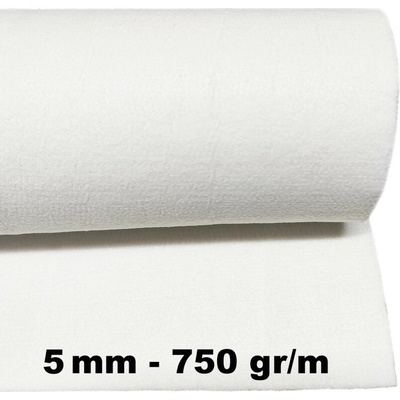 Technický filc 5 mm, farba bílá, metráž 150 cm