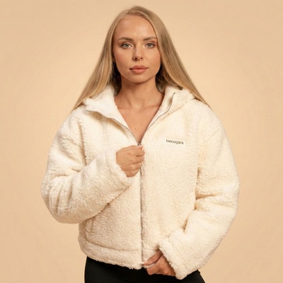 GymBeam BeastPink Дамски суичър Bliss Hoodie Jacket Ivory M