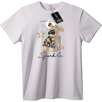 NOONEBRAND Тениска Блестящо Момиче - L, White