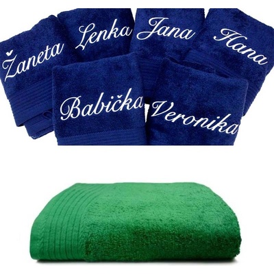 Zelenáčky ručník s výšivkou jména na přání bavlna 50 x 100 cm zelená
