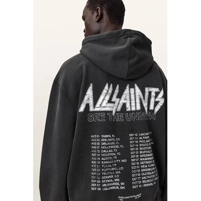 AllSaints суичър с качулка мъжки от памук CHROMIUM (M001NF)