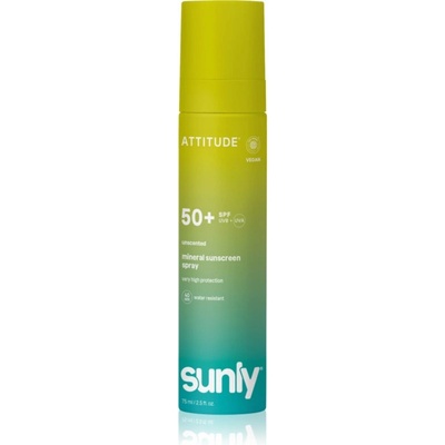 ATTITUDE Sunly Mineral Sunscreen Spray SPF 50+ слънцезащитен минерален спрей без парфюм SPF 50+ 75ml