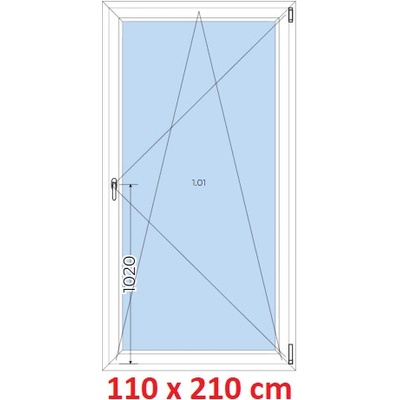 Soft Plastové okno 1100 x 2100 mm otevíravé a sklopné Mahagon