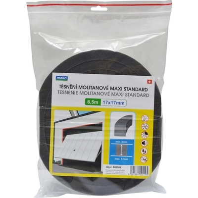 těsnění ok. molitan MAXI 17x17mm antracitový (6,5m) MAKO