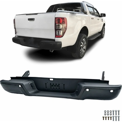 Zadní nárazník Ford Ranger (2012-2021) - černý, s otvory pro PDC