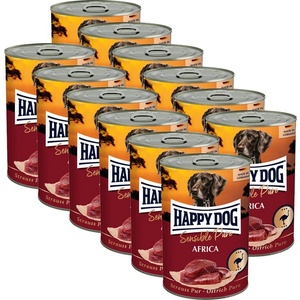 Happy Dog Sensible Pure Africa 12 x 400 г / щраус