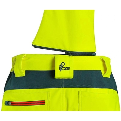 CXS kalhoty BEDFORD do pasu výstražné softshell pánské Žlutá/petrolová