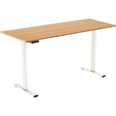 AlzaErgo Table ET2 Essential biely + doska 160 × 80 cm bambusová
