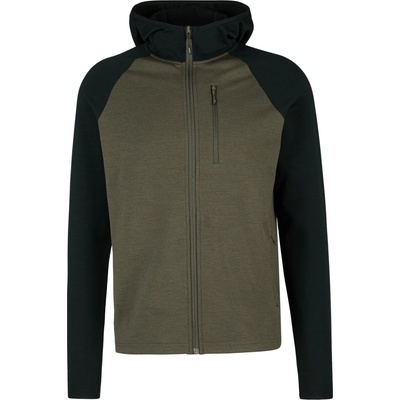 Stoic Мъжко вълнено яке Stoic MerinoFleece335 KuolpaSt. II Zip Hoody Merino hoodie - Black / Dark Olive (005-6572-0212)