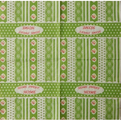 Nostalgie servítky Sweet home zelené 33x33cm