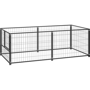 Vidaxl Koterec pre psa čierny 200 x 100 x 70 cm oceľový
