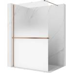 Mexen Kioto+ Преграда за душ с рафт тип Walk-in 100 x 200 см, омбре бяло 8 мм, четкана (800-100-121-65-86)
