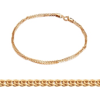 SAVICKI Гривна, верижка лисича опашка, бяло и жълто злато 585, 2.0 мм, 19 см