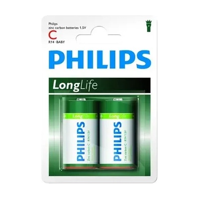 Philips Longlife батерия R14 (C), 2-blister (R14L2B/10)