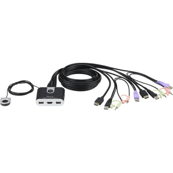 ATEN KVM превключвател ATEN CS692, 2 x USB, 1 x HDMI, 2 x 3.5mm Jack, Черен (ATEN-CS692-AT)