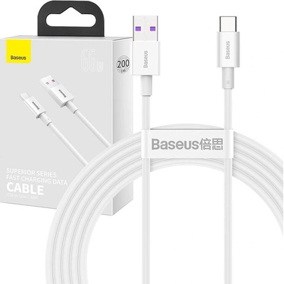 Baseus CATYS-A02 Superior Series USB na USB-C, 66 W, 2m, bílý