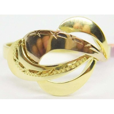 Klenoty Budín dámský zlatý prsten ze žlutého a růžového zlata HK1198