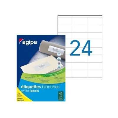 Etikety univerzálne 70x35mm Agipa A4 500 hárkov