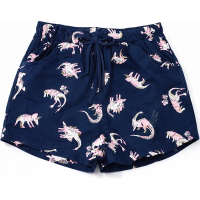 xcena Dívčí elastické kraťasy modré s dinosaury