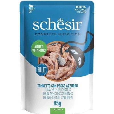 Schesir Cat C&B Wet Adult Tuniak so sardínkami v želé 85 g