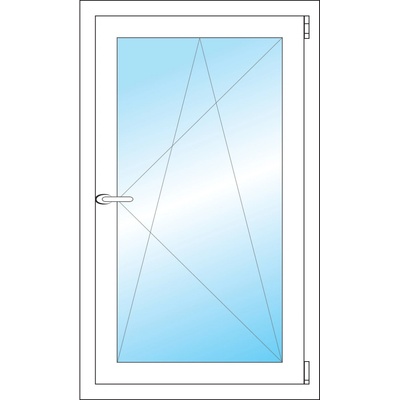 OKNA HNED Plastové okno 62x103 cm (620x1030 mm) bílé otevíravé a sklopné pravé