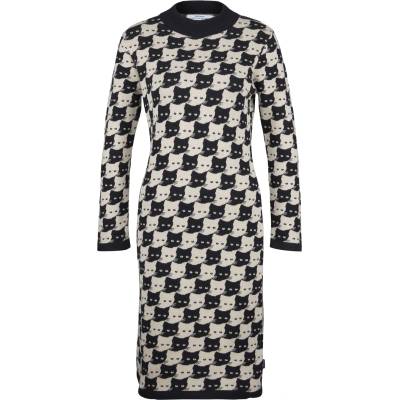 DEDICATED Дамска рокля Dedicated Women's Dress Lo Pepita Cats Dress - Oat White (134-1237-0114)