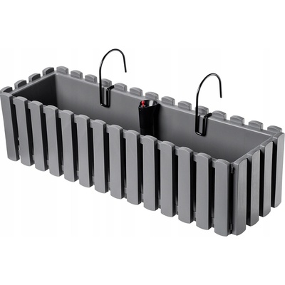 KADAX BALKONOVÝ TRUHLÍK KVĚTINÁČ S ÚCHYTY 58cm ŠEDÝ