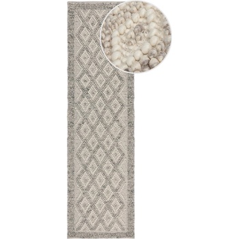 Flair Rugs Сива ръчно изработена пътека със смес от вълна 60x230 cm Minerals Diamond - Flair Rugs (503119376395)