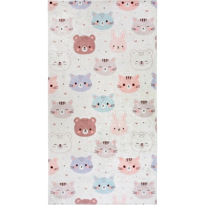 Vitaus Детски килим подходящ за пране в цвят слонова кост 160x230 cm Cute Animals - Vitaus (KRN-KID-2130-160x230)