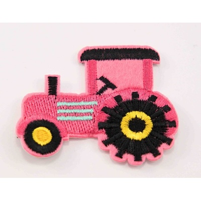 Nažehľovacia záplata - Traktor 4,5 cm x 5,5 cm - VIAC FAREBNÝCH VARIANT lososová