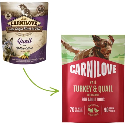 Carnilove Dog Paté Turkey & Quial with Carrot 300 g