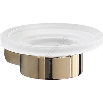 Gedy - Настенна сапунерка PIRENEI млечно стъкло/златна (SH0852)