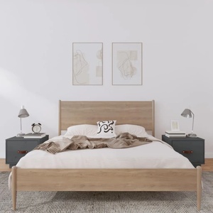 vidaXL Нощни шкафчета, 2 бр, сиви, 40x34x35 см, борово дърво масив (818290)