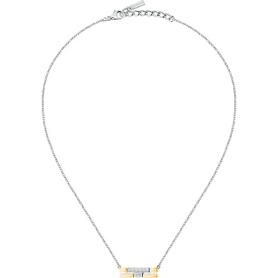 Trussardi Oceľový bicolor náhrdelník so zirkónmi TJAXC06